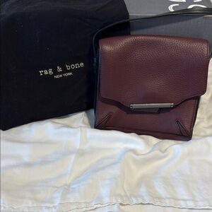 Rag & Bone Black and Red Crossbody Bag with Flap Closure